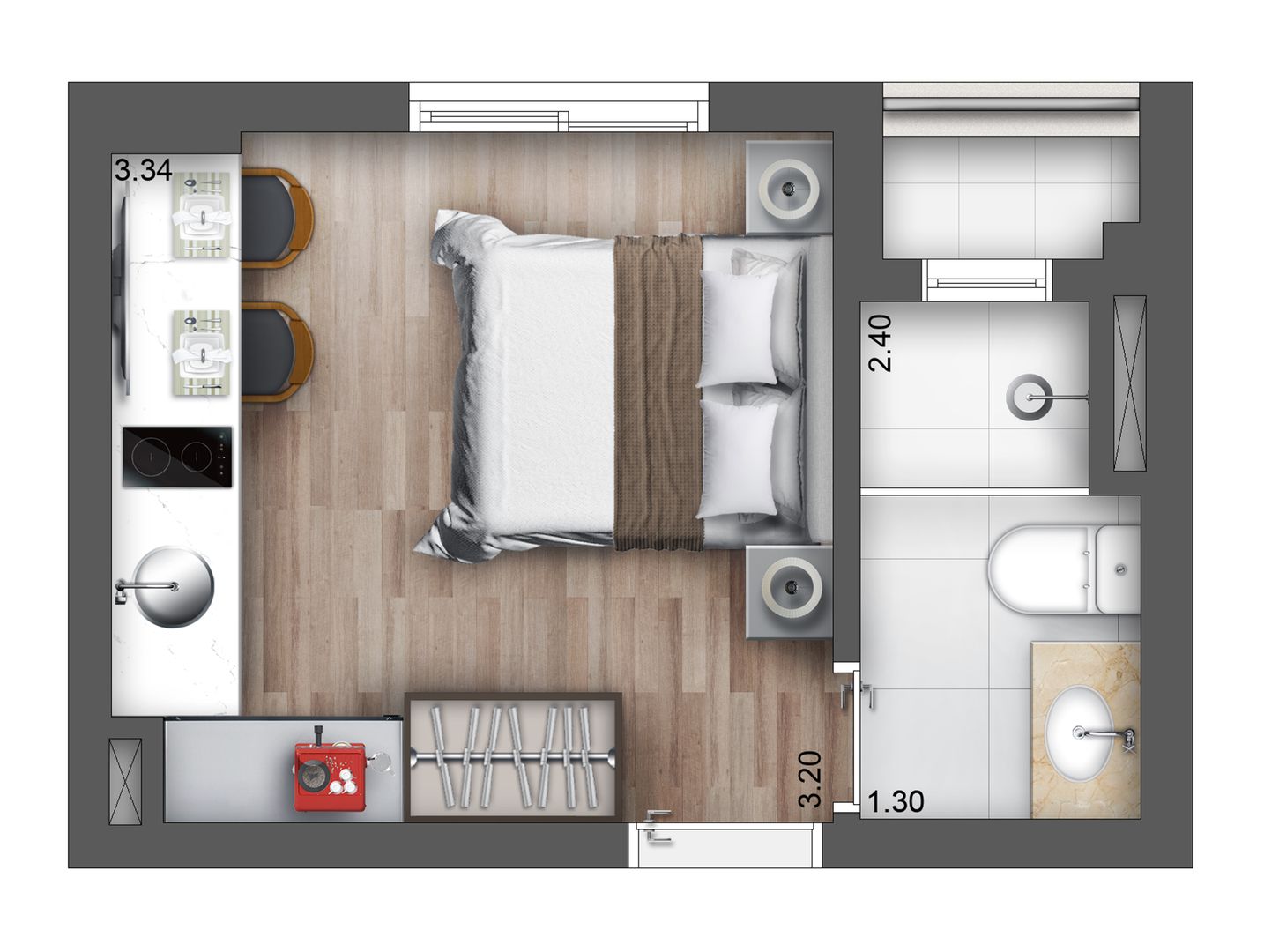 Planta Flat - 18m²